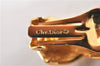 Authentic Christian Dior Rhinestone Clip-On Earrings Gold Plating CD 1380G