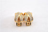 Authentic Christian Dior Rhinestone Clip-On Earrings Gold Plating CD 1380G