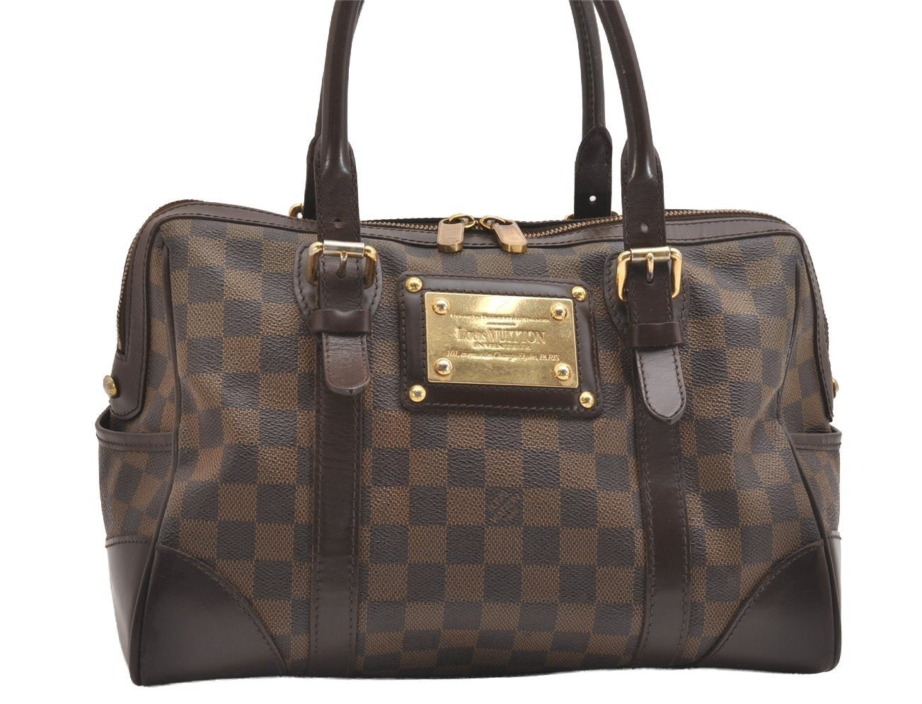 Authentic Louis Vuitton Damier Berkeley Hand Boston Bag Purse N52000 LV 1381I