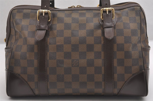 Authentic Louis Vuitton Damier Berkeley Hand Boston Bag Purse N52000 LV 1381I