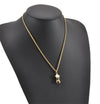 Authentic Christian Dior Gold Tone Torso Motif Chain Pendant Necklace CD 1382G