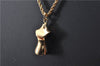 Authentic Christian Dior Gold Tone Torso Motif Chain Pendant Necklace CD 1382G