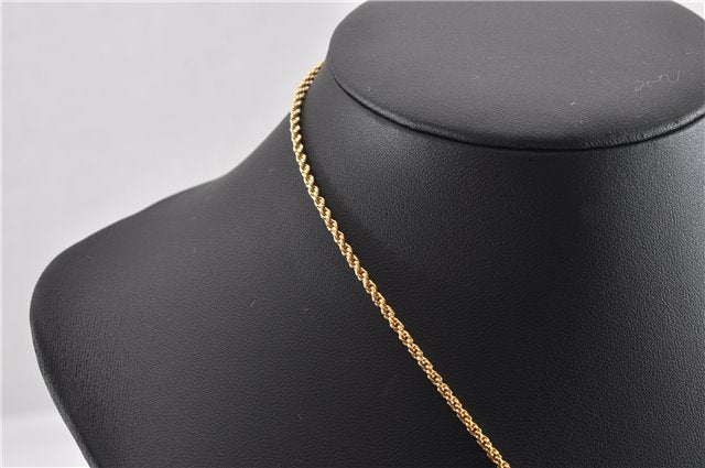 Authentic Christian Dior Gold Tone Torso Motif Chain Pendant Necklace CD 1382G