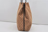 Authentic GUCCI Vintage Shoulder Tote Bag GG Canvas Leather 101340 Brown 1382I