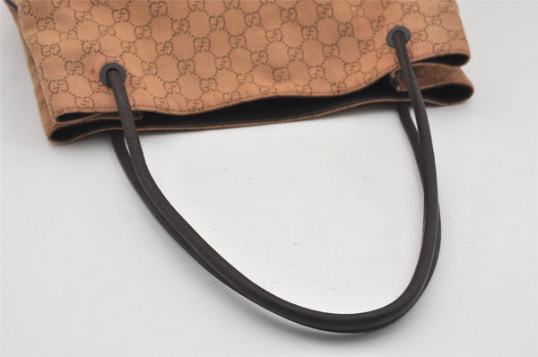 Authentic GUCCI Vintage Shoulder Tote Bag GG Canvas Leather 101340 Brown 1382I