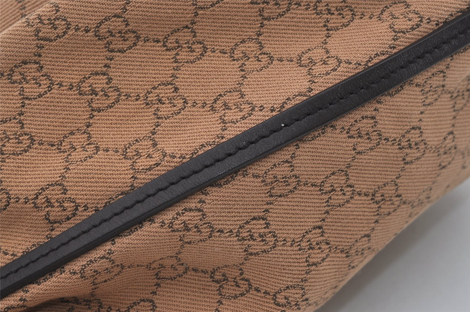 Authentic GUCCI Vintage Shoulder Tote Bag GG Canvas Leather 101340 Brown 1382I