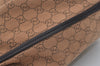 Authentic GUCCI Vintage Shoulder Tote Bag GG Canvas Leather 101340 Brown 1382I
