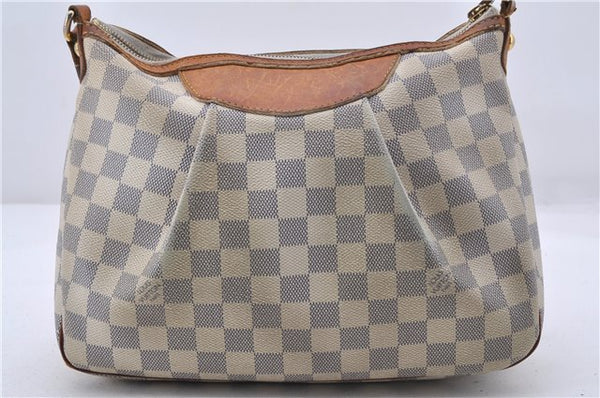 Auth Louis Vuitton Damier Azur Siracusa PM Shoulder Cross Bag N41113 LV 1383D