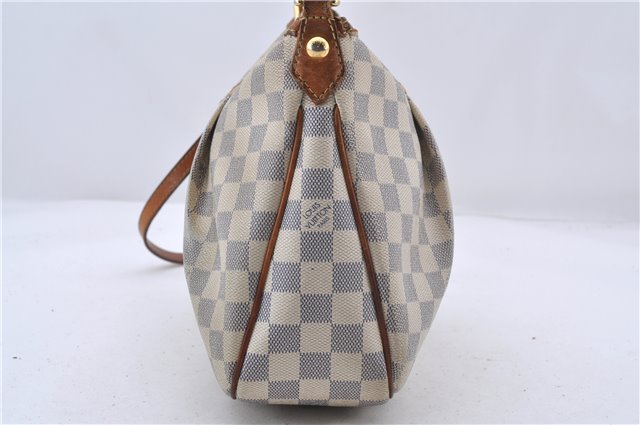 Auth Louis Vuitton Damier Azur Siracusa PM Shoulder Cross Bag N41113 LV 1383D