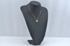 Authentic Christian Dior Gold Tone Rhinestone Chain Pendant Necklace CD 1383G