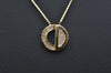 Authentic Christian Dior Gold Tone Rhinestone Chain Pendant Necklace CD 1383G