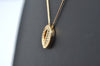 Authentic Christian Dior Gold Tone Rhinestone Chain Pendant Necklace CD 1383G