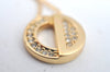 Authentic Christian Dior Gold Tone Rhinestone Chain Pendant Necklace CD 1383G