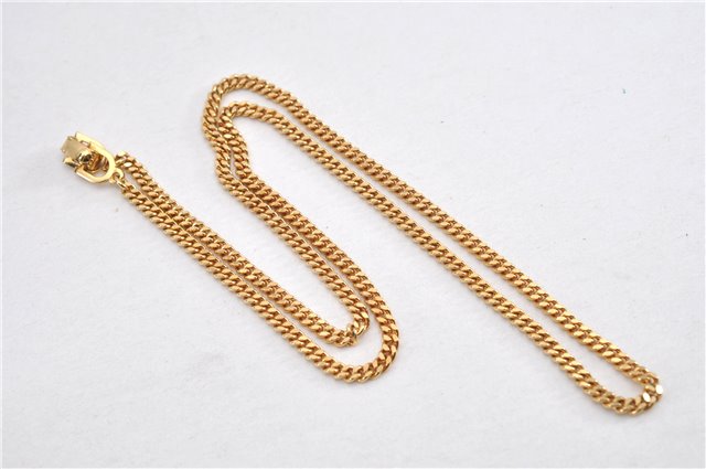 Authentic Christian Dior Gold Tone Chain Necklace CD 1384G