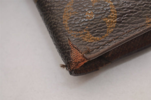 Authentic Louis Vuitton Monogram Porte Billet Carte Credit Monnaie Wallet 1385I