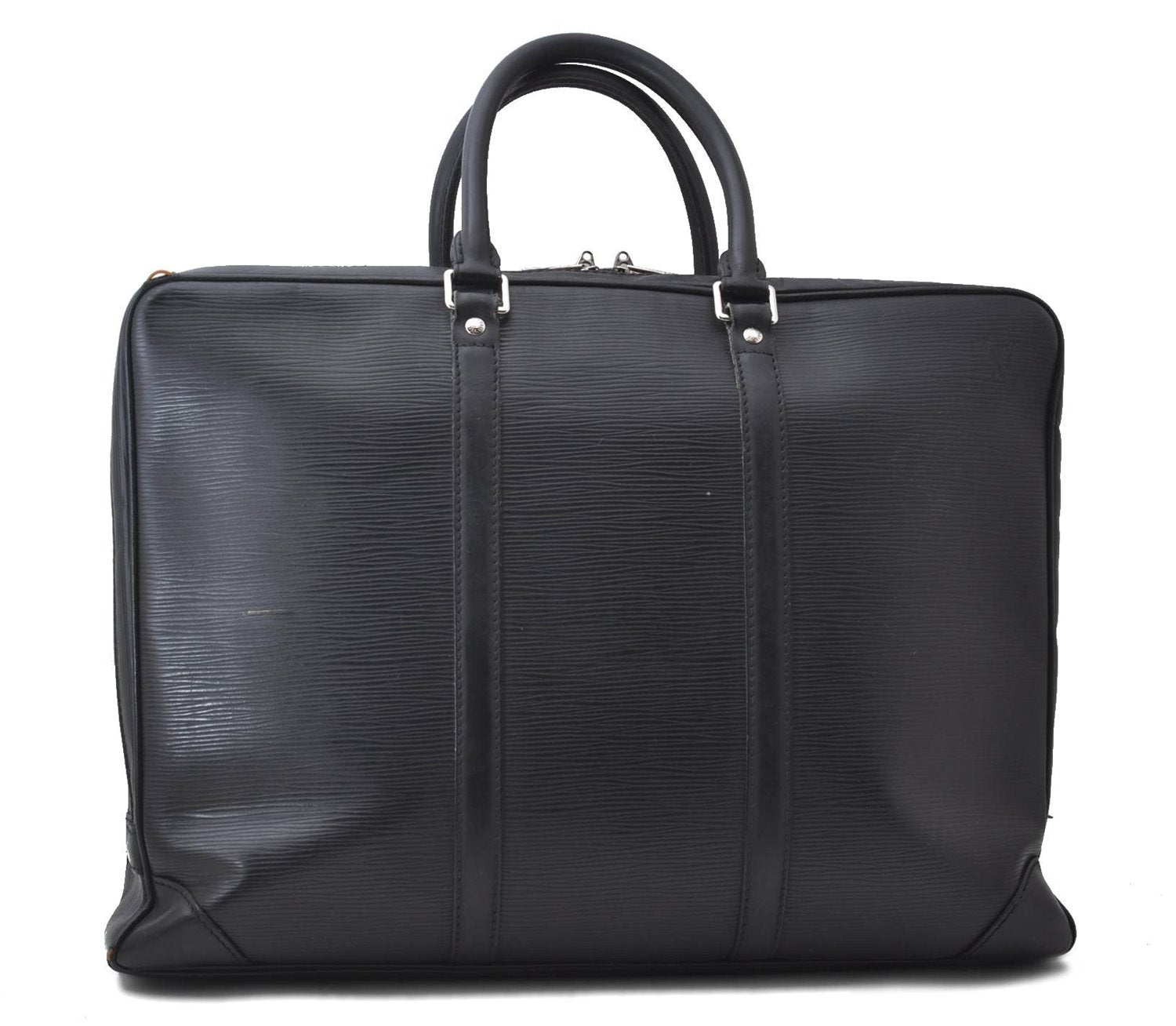 Auth Louis Vuitton Epi Porte Documents Voyage Briefcase Black M59162 LV 1386D