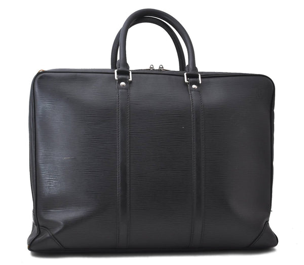 Auth Louis Vuitton Epi Porte Documents Voyage Briefcase Black M59162 LV 1386D