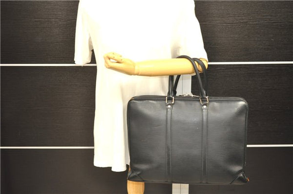 Auth Louis Vuitton Epi Porte Documents Voyage Briefcase Black M59162 LV 1386D