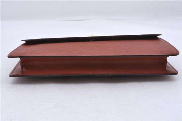 Authentic Louis Vuitton Epi Montaigne 27 Clutch Bag Brown M52653 LV 1387D