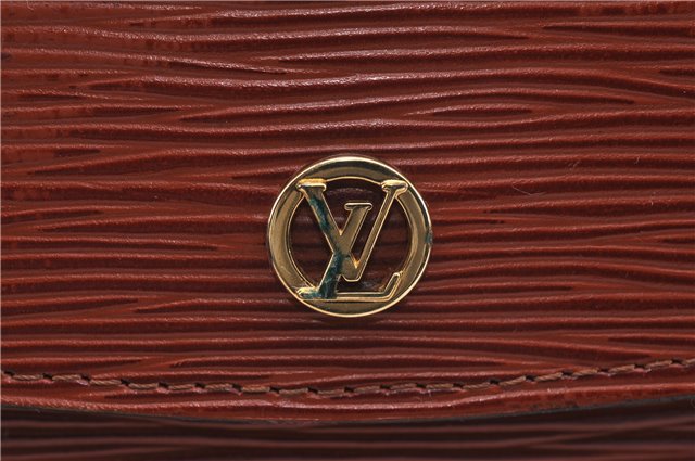 Authentic Louis Vuitton Epi Montaigne 27 Clutch Bag Brown M52653 LV 1387D