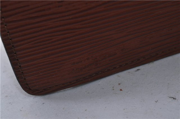 Authentic Louis Vuitton Epi Montaigne 27 Clutch Bag Brown M52653 LV 1387D