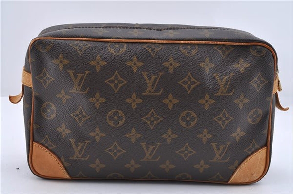 Authentic Louis Vuitton Monogram Compiegne 28 Clutch Hand Bag M51845 LV 1388D