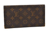 Authentic Louis Vuitton Monogram Porte Chequier Double M62223 Long Wallet 1388I