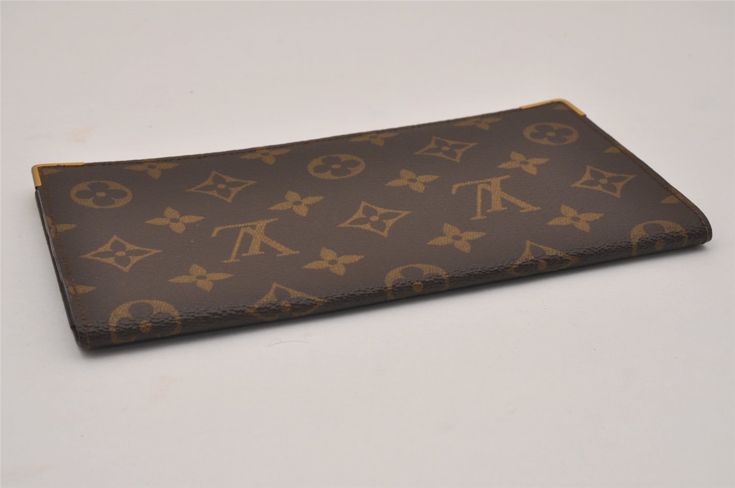 Authentic Louis Vuitton Monogram Porte Chequier Double M62223 Long Wallet 1388I