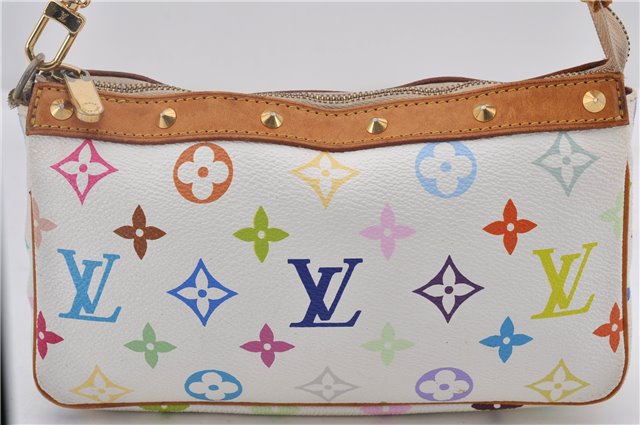 Louis Vuitton Monogram Multicolor Pochette Accessoires Pouch M92649 White 1390E