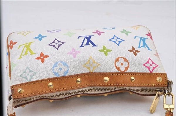 Louis Vuitton Monogram Multicolor Pochette Accessoires Pouch M92649 White 1390E