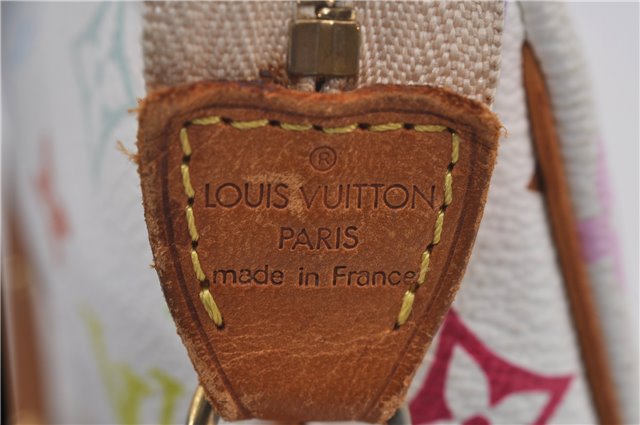 Louis Vuitton Monogram Multicolor Pochette Accessoires Pouch M92649 White 1390E