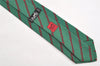 Authentic HERMES Vintage Tie Necktie Chain Pattern Silk 7129FA Green 1395I