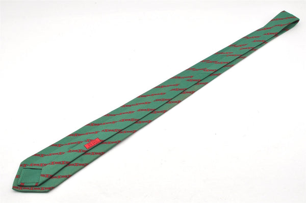 Authentic HERMES Vintage Tie Necktie Chain Pattern Silk 7129FA Green 1395I