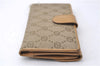 Authentic GUCCI Long Wallet Purse GG Canvas Leather Brown 1396D