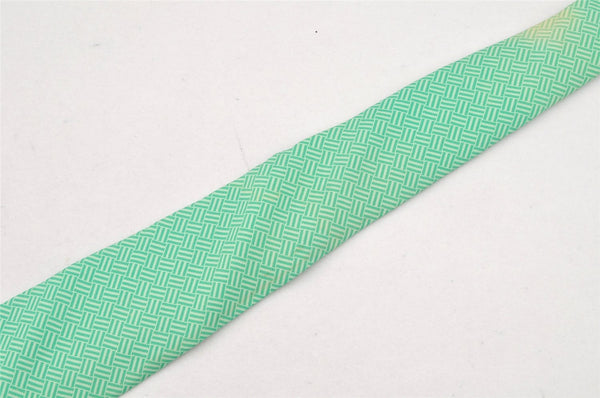 Authentic HERMES Vintage Tie Necktie Check Pattern Silk 5238SA Light Green 1396I