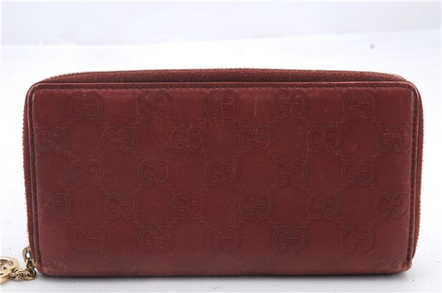 Authentic GUCCI Guccissima Leather Long Wallet Purse 212110 Red 1397D