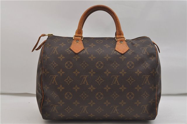 Authentic Louis Vuitton Monogram Speedy 30 Hand Boston Bag M41526 LV 1398E