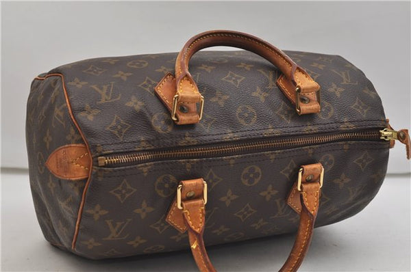 Authentic Louis Vuitton Monogram Speedy 30 Hand Boston Bag M41526 LV 1398E