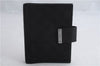 Authentic GUCCI Note Book Day Planner Cover Canvas Leather 115240 Black 1399D