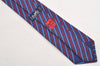 Authentic HERMES Vintage Tie Necktie Chain Pattern Silk 999SA Navy Blue 1400I