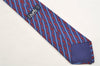 Authentic HERMES Vintage Tie Necktie Chain Pattern Silk 999SA Navy Blue 1400I