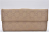 Authentic GUCCI Long Wallet Purse GG Canvas Leather 74210 Beige 1401D