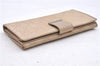 Authentic GUCCI Long Wallet Purse GG Canvas Leather 74210 Beige 1401D