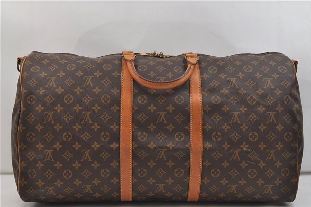 Auth Louis Vuitton Monogram Keepall Bandouliere 60 Boston Bag M41412 LV 1401E