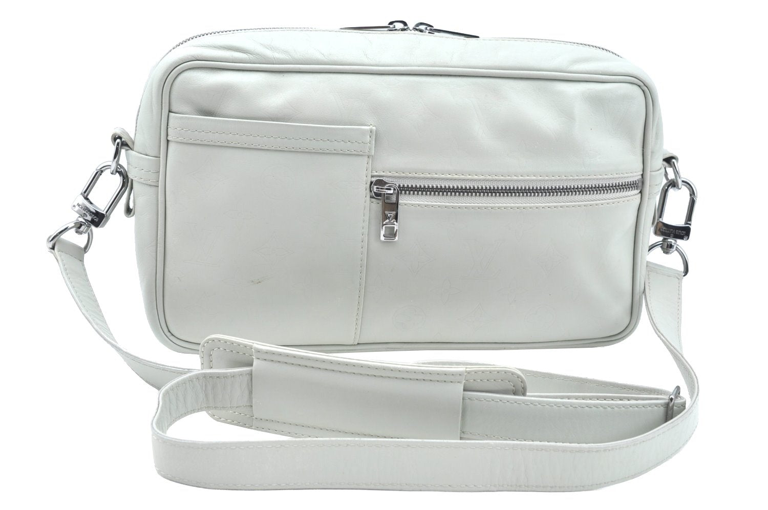 Authentic Louis Vuitton Monogram Defile Irvington Shoulder Bag M92356 Gray 1401H