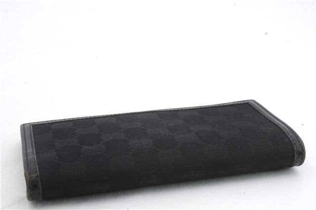 Authentic GUCCI Long Wallet Purse GG Canvas Leather 225833 Black 1402D