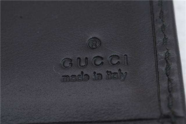 Authentic GUCCI Long Wallet Purse GG Canvas Leather 225833 Black 1402D