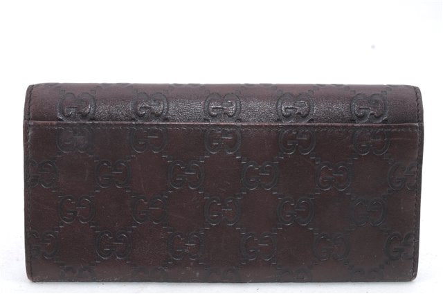 Authentic GUCCI Guccissima Leather Long Wallet Purse Brown 1404D