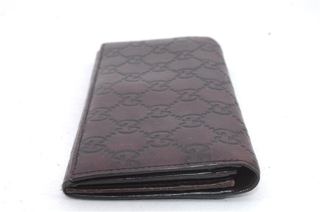 Authentic GUCCI Guccissima Leather Long Wallet Purse Brown 1404D