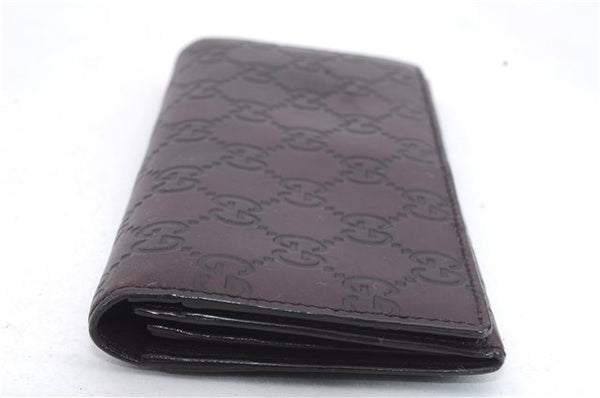 Authentic GUCCI Guccissima Leather Long Wallet Purse Brown 1404D